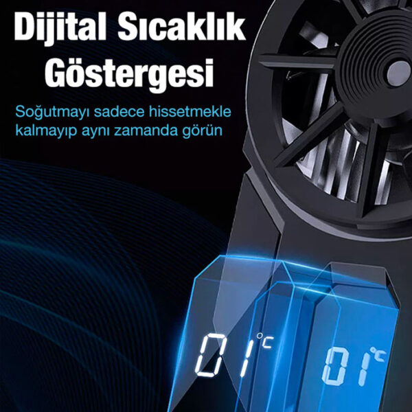 MEMO DL-A3 Dijital Göstergeli Cep Telefonu Soğutma Fanı Radyatör Soğutucu - Görsel 7
