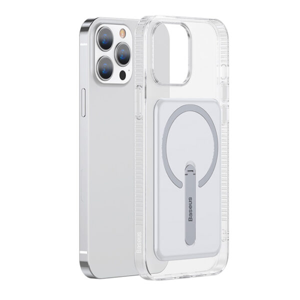 Baseus iPhone 13 Pro Max 6.7 Manyetik Magsafe Standlı Silikon Kılıf - Görsel 2