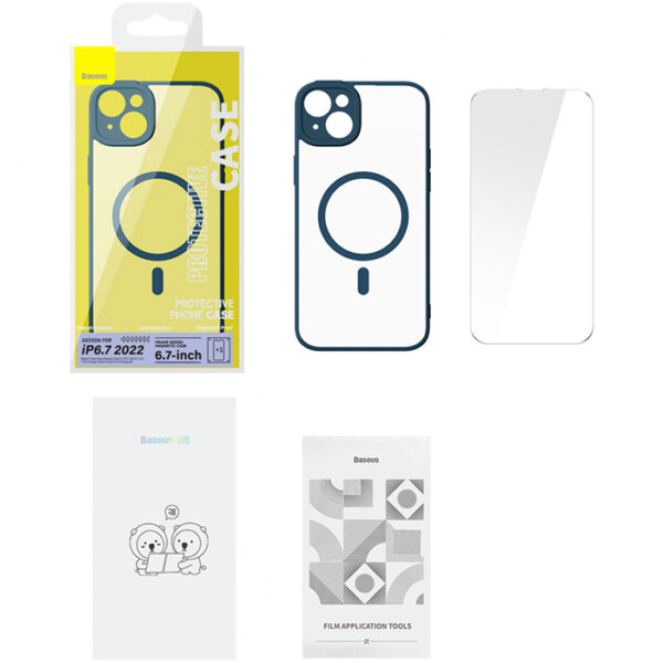 Baseus Frame Series iPhone 14 6.1 Kamera Koruyuculu Magsafe Kılıf + Tempered Ekran Koruyucu Set - Görsel 6