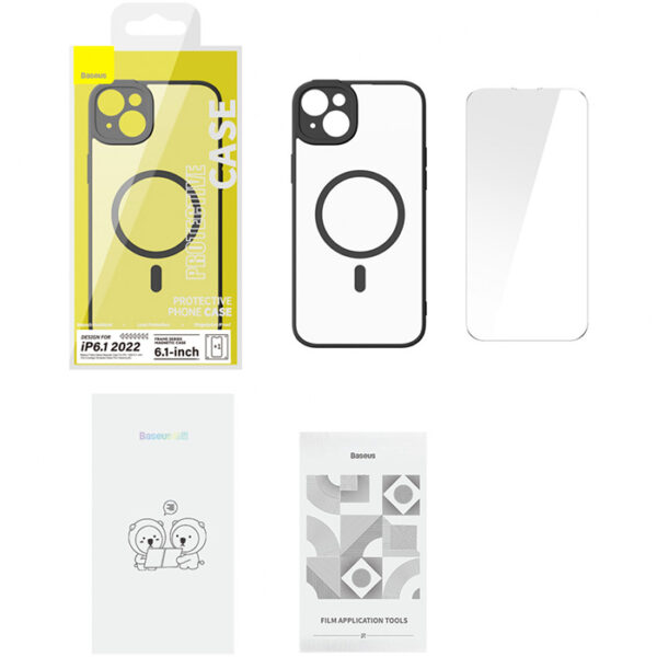 Baseus Frame Series iPhone 14 6.1 Kamera Koruyuculu Magsafe Kılıf + Tempered Ekran Koruyucu Set - Görsel 14