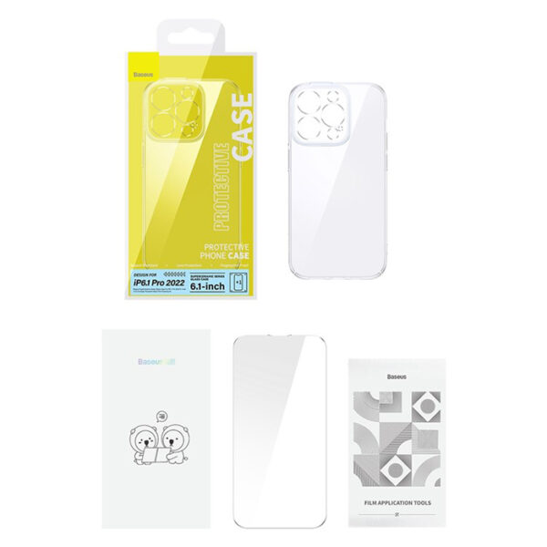 Baseus SuperCeramic Series iPhone 14 Pro 6.1 Koruyucu Cam Kılıf + Full Tempered Ekran Koruyucu Set - Görsel 8