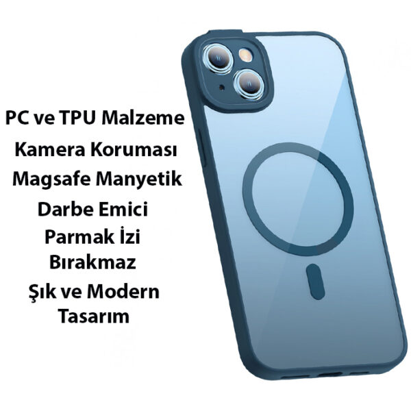 Baseus Frame Series iPhone 14 6.1 Kamera Koruyuculu Magsafe Kılıf + Tempered Ekran Koruyucu Set - Görsel 4