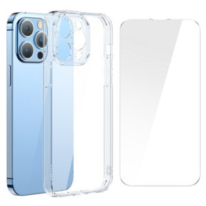 Baseus SuperCeramic Series iPhone 14 Pro 6.1 Koruyucu Cam Kılıf + Full Tempered Ekran Koruyucu Set