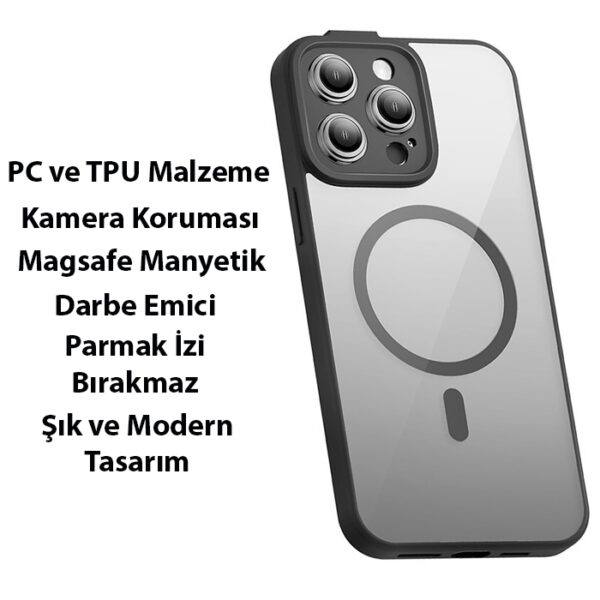 Baseus Frame Series iPhone 14 Pro Max 6.7 Kamera Koruyuculu Magsafe Kılıf + Tempered Ekran Koruyucu - Görsel 4