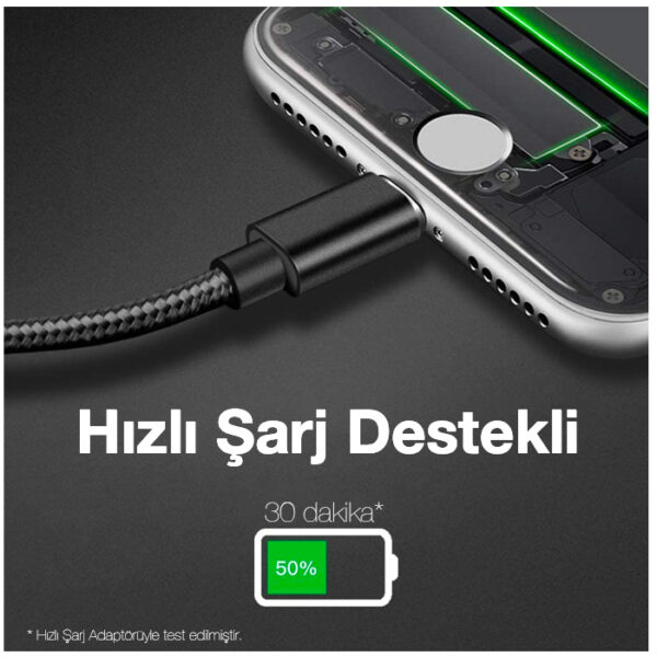 Ally USB-Type C iPhone 20W PD Hızlı Şarj Kablosu 20CM Kısa Kopmaz Halat Kablo - Görsel 6