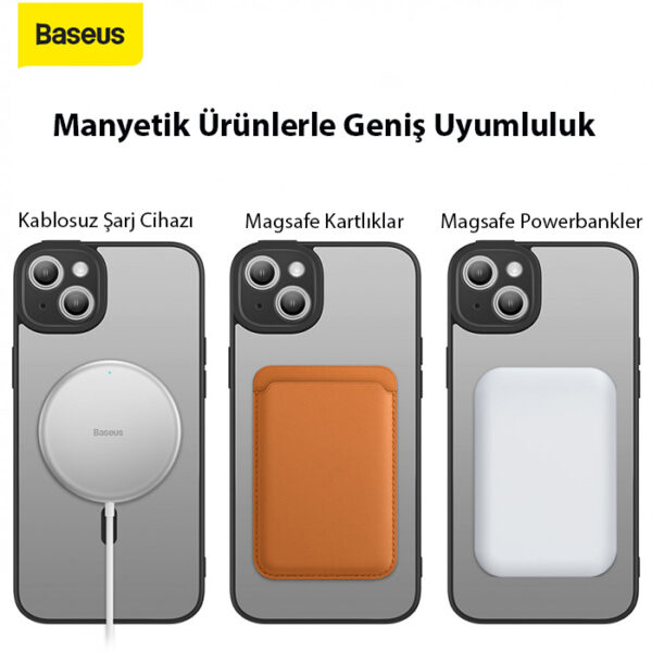Baseus Frame Series iPhone 14 6.1 Kamera Koruyuculu Magsafe Kılıf + Tempered Ekran Koruyucu Set - Görsel 10