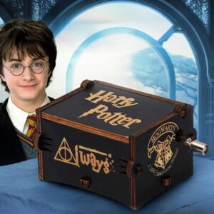 AsonPlus Harry Potter Dekoratif Ahşap Müzik Kutusu-Elle Çevirmeli Ahşap Müzik Kutusu