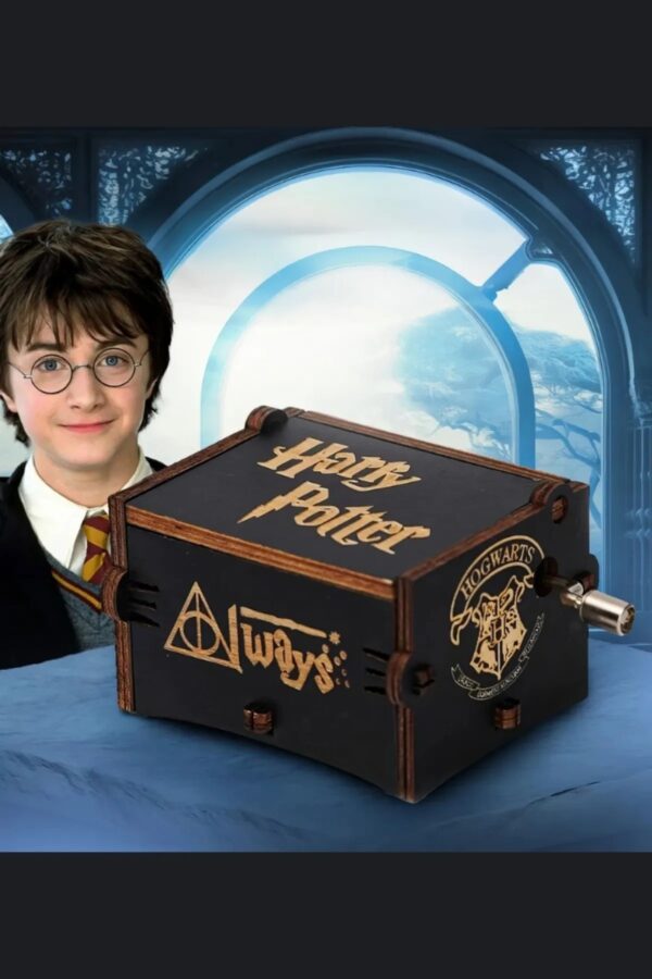 AsonPlus Harry Potter Dekoratif Ahşap Müzik Kutusu-Elle Çevirmeli Ahşap Müzik Kutusu